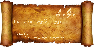 Lunczer Gyöngyi névjegykártya